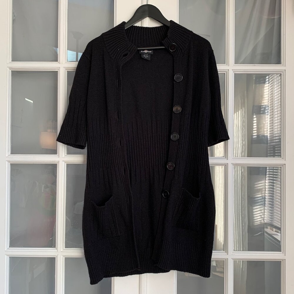 It's Our Time Button Down 1/2 Sleeve Longline Cardigan